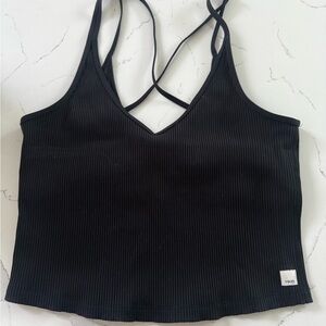 Vuori Black Ribbed Women's Top